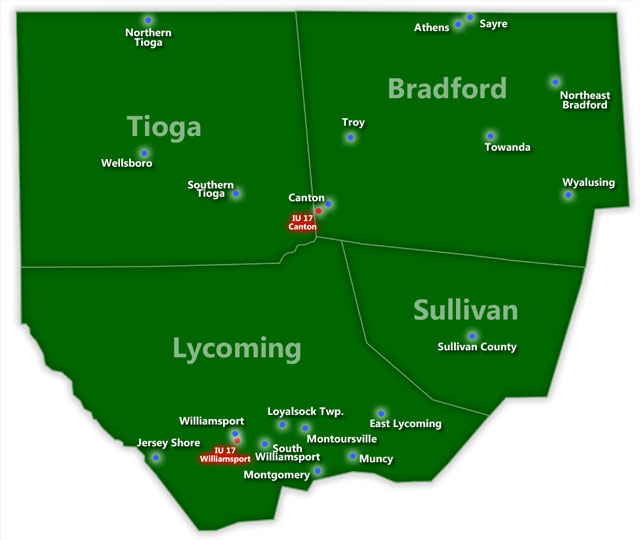 Map of Intermediate Uni 17 School Districts