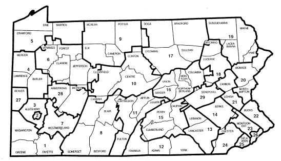 PA Intermediate Units Map